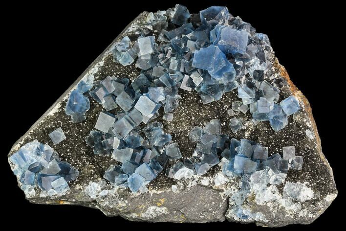Blue Cubic Fluorite on Quartz - China #111912